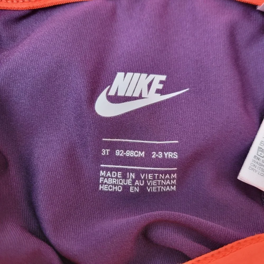 Nike Girls' Purple Leggings with Pink Accent Just Do It Graphic Toddler Size 3T